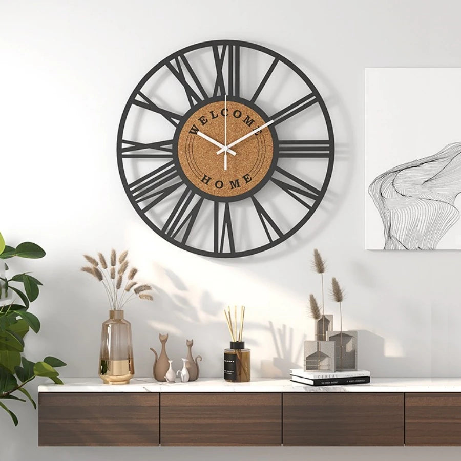 Jordan Fusion Timepiece: 16-Inch Iron Elegance for a Silent, Contemporary Home Decor Statement in Living Spaces