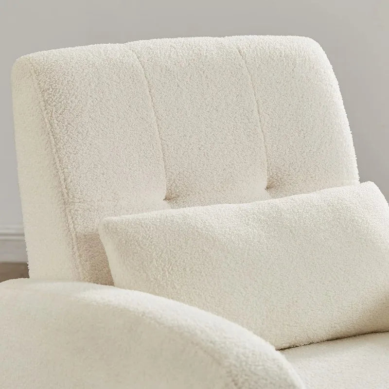 Cloud Comfort: Teddy Bae Soft White Arm Chair