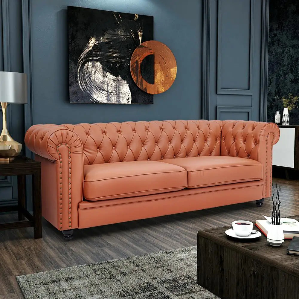 HQ Designs Calvina Genuine Leather Sofa