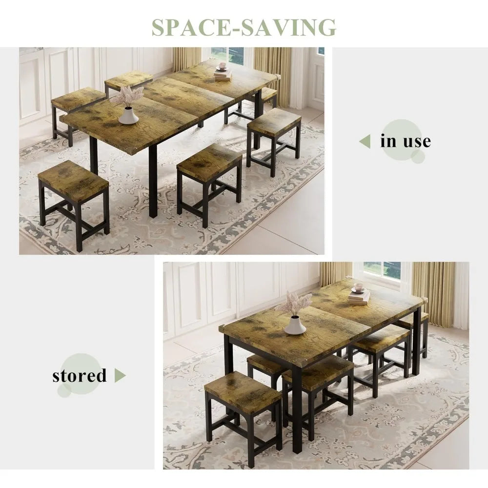 HQ Designs Lauren 7-Piece Dining Table Set - includes 6 Chairs