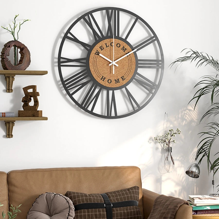 Jordan Fusion Timepiece: 16-Inch Iron Elegance for a Silent, Contemporary Home Decor Statement in Living Spaces