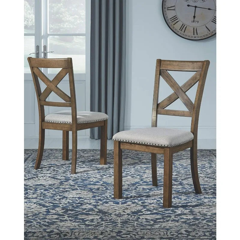 Judith Modern Farmhouse Dining Chairs - Set of 2, Luxurious Brown