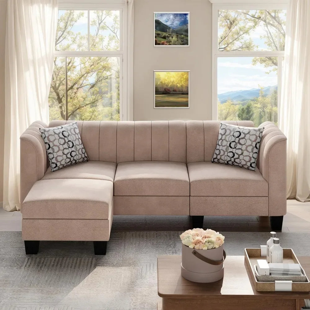 Margaret Deluxe Sectional Sofa in Beige